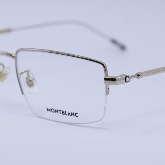 🕶️ New Montblanc MB0113O 004 Eyeglasses - Gold Frame 58mm - Picture 4 of 10